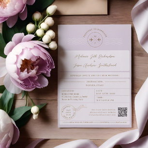 Convites Casamento de Destino de Bilhete de Embarque