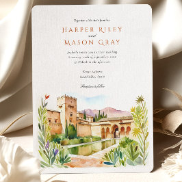 Convites Casamento de Destino de Espanha de Watercolor Alha