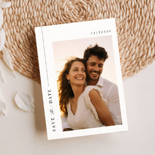Convites Casamento de Destino de Foto Elegante Salvar a Dat