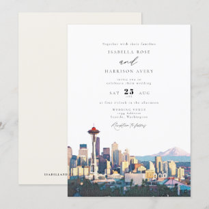 Convites Casamento de Destino de Linha Cria-Cadeada SEATTLE