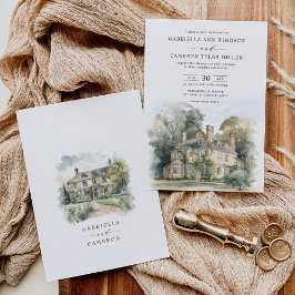 Convites Casamento de Destino de Mão Inglês Maiestoso Chate