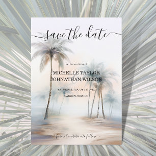 Convites Casamento de Destino de Palm Beach com Aquarela Tr