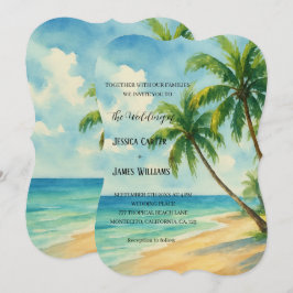 Convites Casamento de Destino de Palmeiras de Praia Tropica