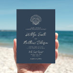 Convites Casamento de Destino de Praia Azul de Shell Marinh<br><div class="desc">Cartão de Convite para Casamento de Destino do Marinho Azul de Shell Beach Ocean. Celebre o seu dia especial com esta elegante e bela carta de convite para casamento para embelezar a sua ocasião especial. Todos os textos estão pré-organizados para que você personalize fácil e rapidamente com seus próprios detalhes....</div>