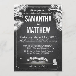 Convites Casamento de Destino de Praia de Chalkboard Island