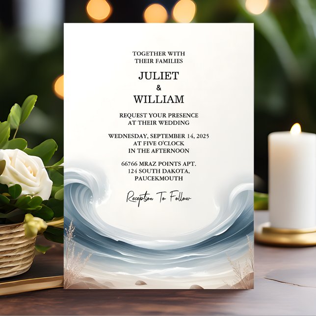 Convites Casamento de Destino de Praia do Oceano de Verão d (Criador carregado)