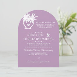 Convites Casamento de Destino de Praia Púrpura de Lavanda D