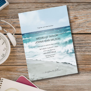 Convites Casamento de Destino de Praia Tropical no México