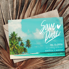 Convites Casamento de Destino de Praia Tropical Salvar a Da