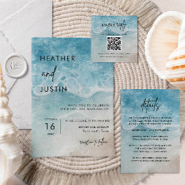 Convites Casamento de Destino de Verão Minimalista