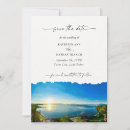 Convites Casamento de Destino do Lago Tahoe Salvar a Data