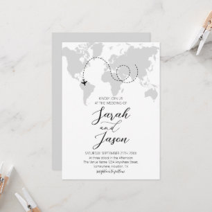 Convites Casamento de Destino do Mapa Mundial de Aventura v