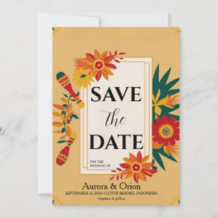 Convites casamento de destino do méxico, salvar as datas