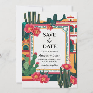 Convites casamento de destino do méxico, salvar as datas