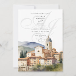Convites Casamento de Destino do Monograma Italiano Elegant