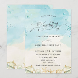 Convites Casamento de Destino do Oceano Tropical de Praia