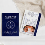 Convites Casamento de Destino do Passaporte de Cruzeiro mar<br><div class="desc">Convite De Casamento De Destino De Passaporte De Cruzeiro Azul marinho. Itens correspondentes disponíveis.</div>