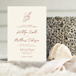Convites Casamento de Destino do Terraota Shell Beach Ocean