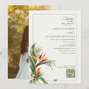 Convites Casamento de Destino Elegante Código QR Foto