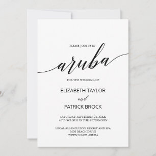 Convites Casamento de Destino Elegante de Calliografia Arub