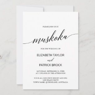 Convites Casamento de Destino Elegante de Calliografia Musk