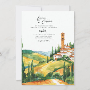 Convites Casamento de Destino em Aquarela Toscana