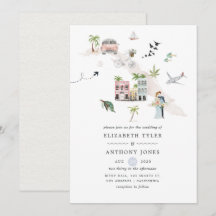 Casamento de Destino em Cuba com Aquarela
