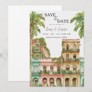 Convites Casamento de Destino em Cuba com Save the Date em