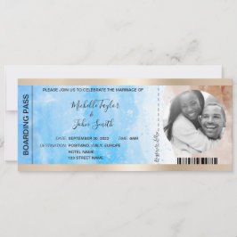 Convites Casamento de Destino Embarque Pass Beach Ocean Inv