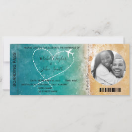 Convites Casamento de Destino Embarque Pass Beach Ocean Inv