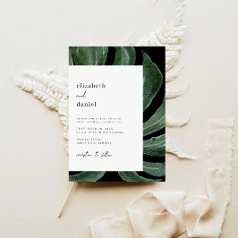 Convites Casamento de Destino Folha Tropical de Monstera