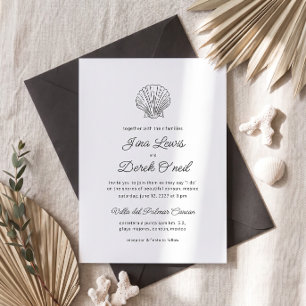 Convites Casamento de Destino Minimalista Preto e Branco