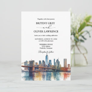 Convites Casamento de Destino na Cidade de Nova York com Aq