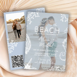 Convites Casamento de destino na praia do oceano costeiro t