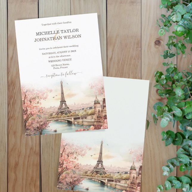 Convites Casamento de Destino na Torre Eiffel de Paris (Criador carregado)