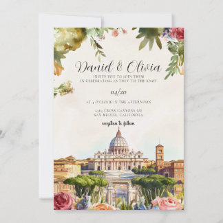 Convites Casamento de destino paisagem Itália Roma
