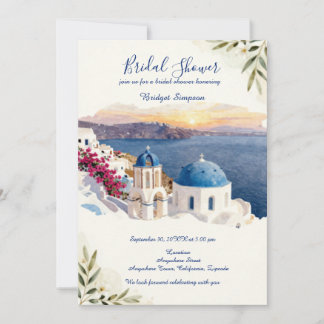 Convites Casamento de destino Santorini Blue