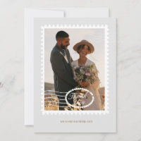 Casamento de Destino Tema de Viagem Foto Obrigado