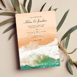 Convites Casamento de Destino Tropical Beachside do Oceano 