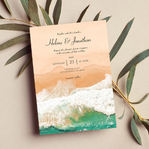 Convites Casamento de Destino Tropical Beachside do Oceano