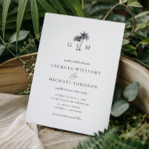 Casamento de Destino Tropical do Monograma da Palm