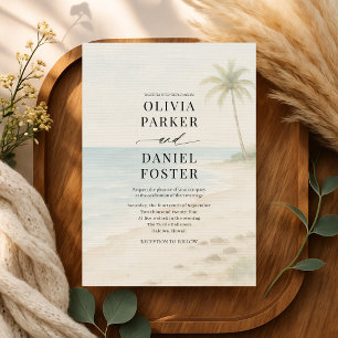 Convites Casamento de Destino Tropical na Praia da Ilha Cos