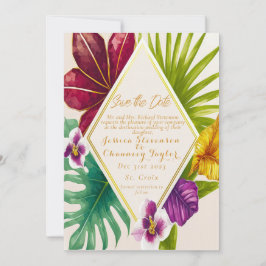 Convites Casamento de Destino Tropical Salvar a Data