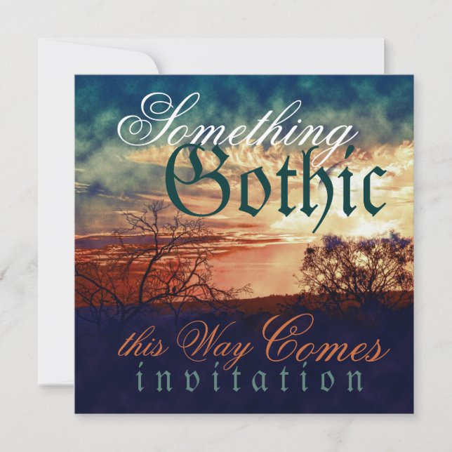 Convites Casamento de Dia das Bruxas Gótico das Trevas (Frente)