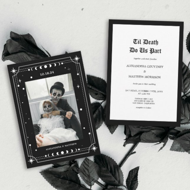 Convites Casamento de Dia das Bruxas Til Death Gothic (Criador carregado)