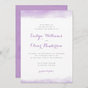 Convites Casamento de Dip de Lilac Watercolor