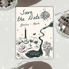 Convites Casamento De Disco Elegante Salvar A Data
