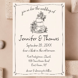 Convites Casamento De Dobras De Bolo De Bolo De Mão Quente