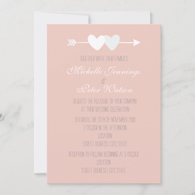 Convites Casamento de Dois Corações (Frente)