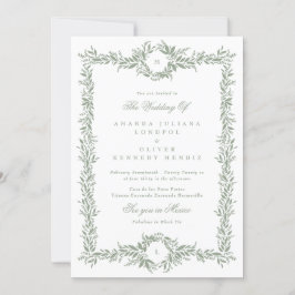 Convites casamento de dois monogramas com estrutura botânic